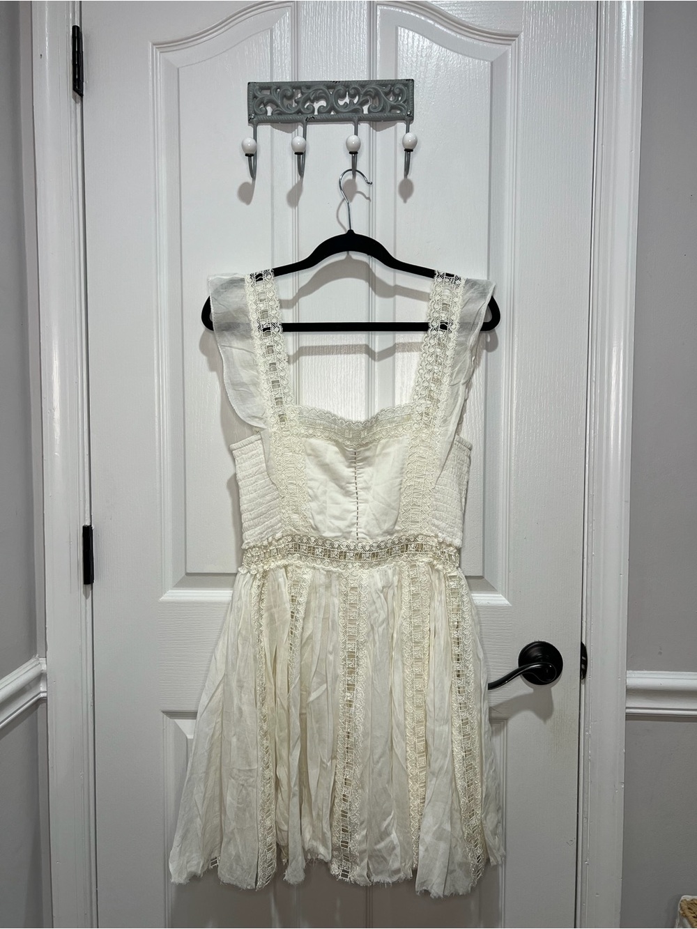 Free People Ivory Lace-Trim Midi Dress